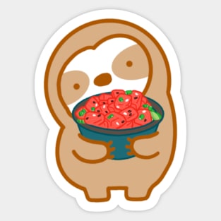 Cute Hawaiian Poke Sloth Sticker